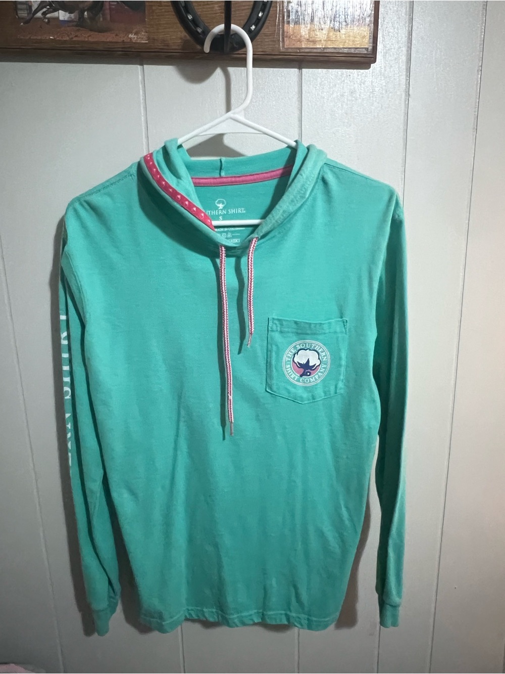 The Southern Shirt Company Teal Hooded Long-Sleeve Swim Rash Guard